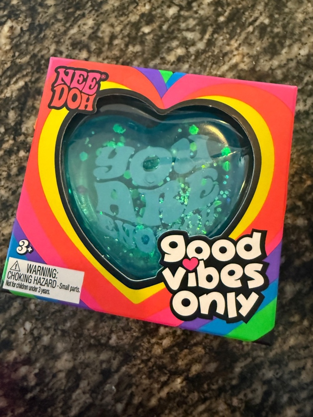Needoh Heart Stress Ball - Teal "You Are Enough"